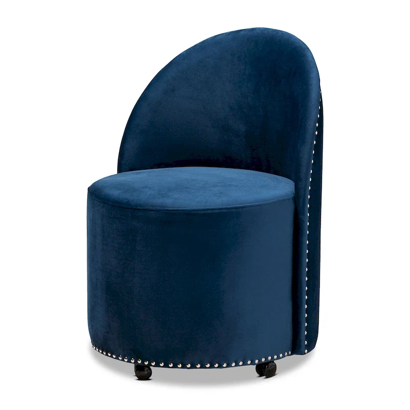 Bethel Glam and Luxe Velvet Rolling Accent Chair