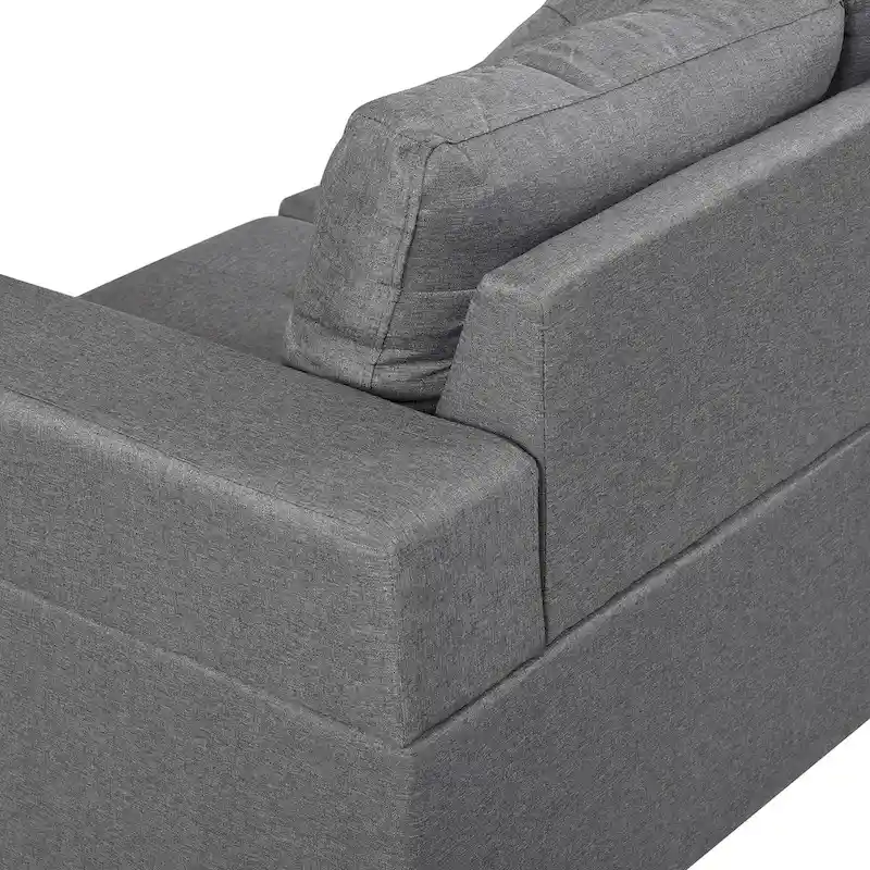 Modern Sectional Sofa Set with Cup Holders and Plush Cushions