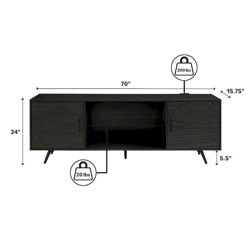 Middlebrook Designs 70-inch Mid-Century Modern TV Stand
