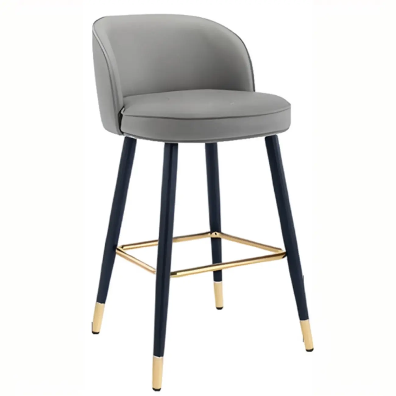 Counter Height Leather Bucket Glam Bar Stools