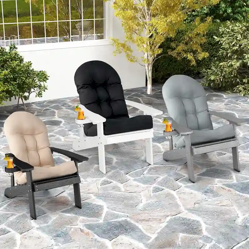 Costway Adirondack Chair HIPS Adirondack Chair with Cup Holder & - See Details