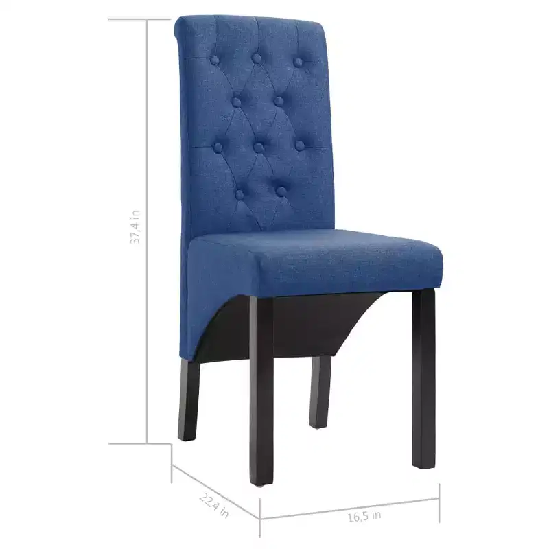 CLIHOME Modern style dining chair, solid wood leg soft cushion fabric kitchen chair(Set of 2)