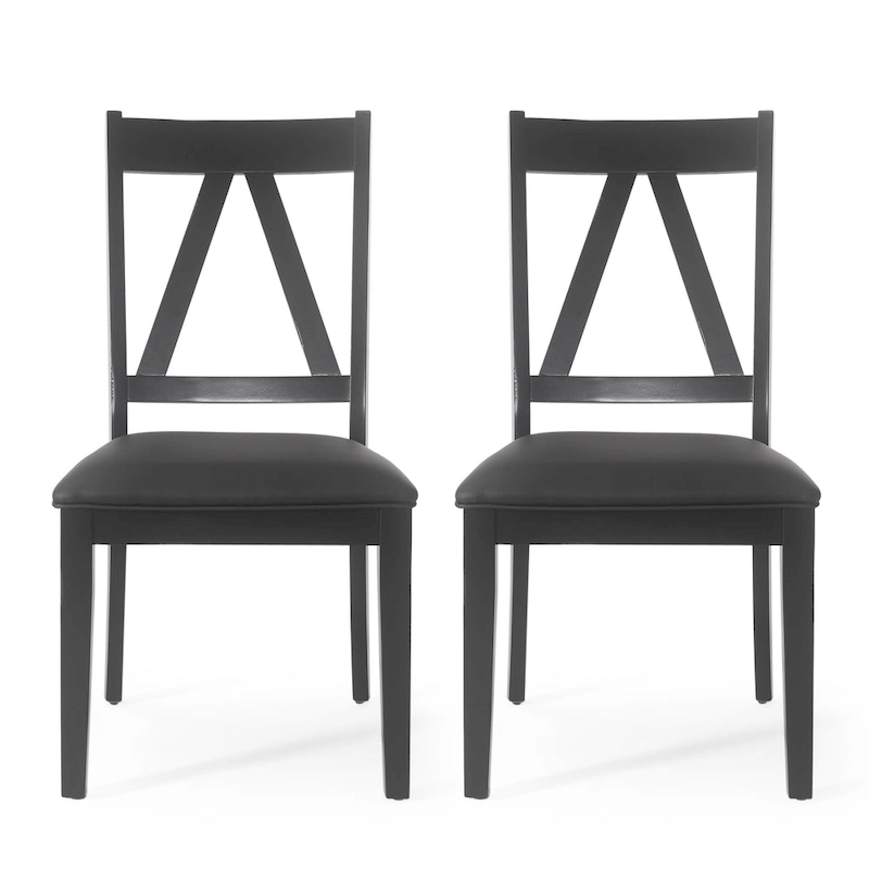 Fairgreens Farmhouse Upholstered Wood Dining Chairs (Set of 2) by Christopher Knight Home - 20.00 L x 22.75 W x 39.00 H