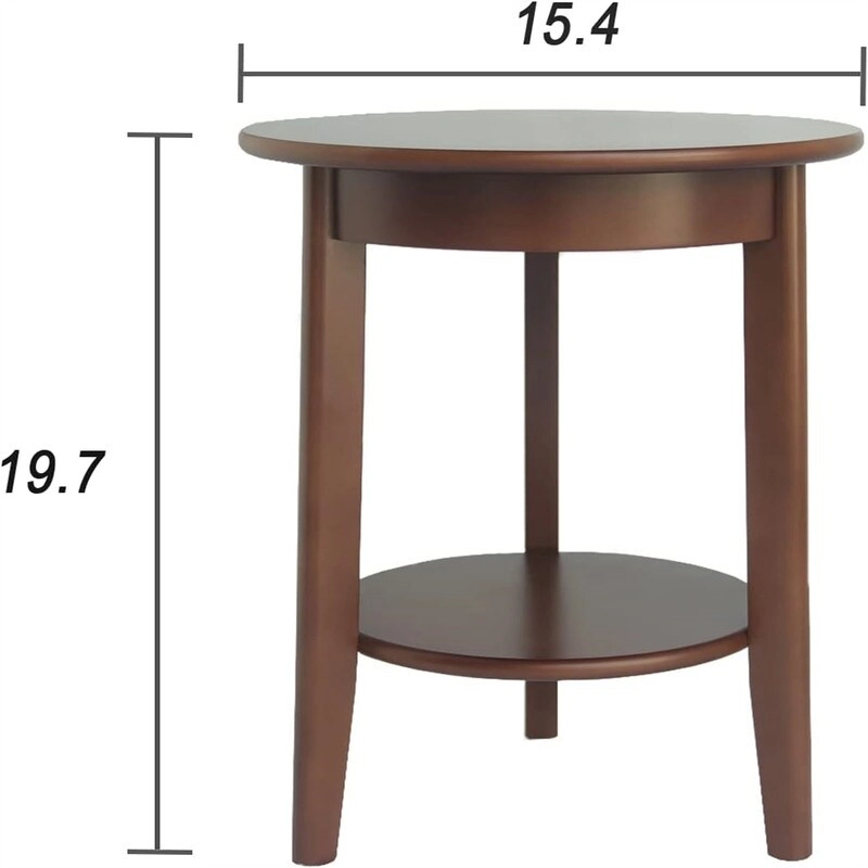 2-Tier End Table Wooden Side Table - 15.35D x 15.35W x 19.69H