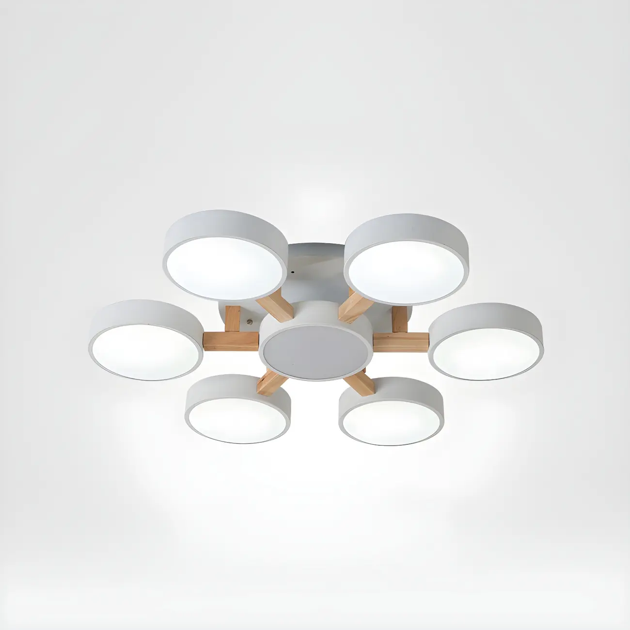 Green Drum Shade Semi Flush Ceiling Light 3-Gear Dimming