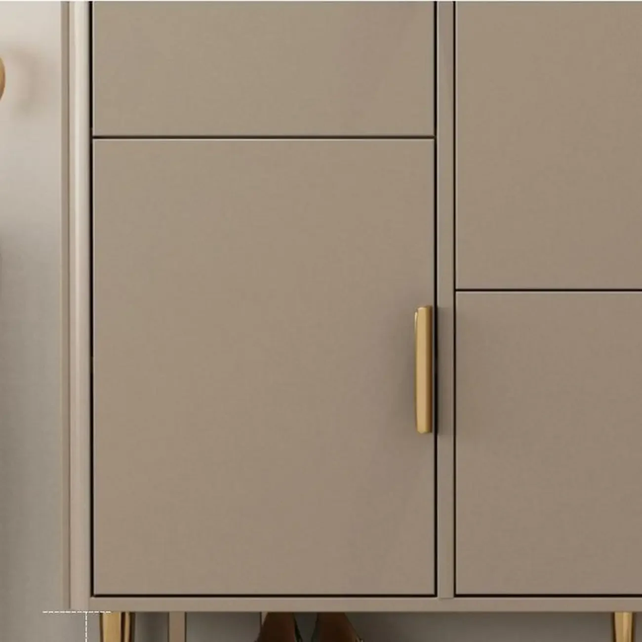 Wooden Drop Front Shoe Cabinet with Metal Legs