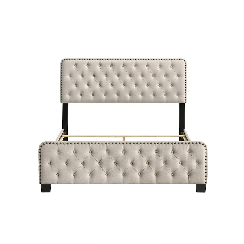 Furniture of America Tilly Button Tufted Fabric Upholstered Bed