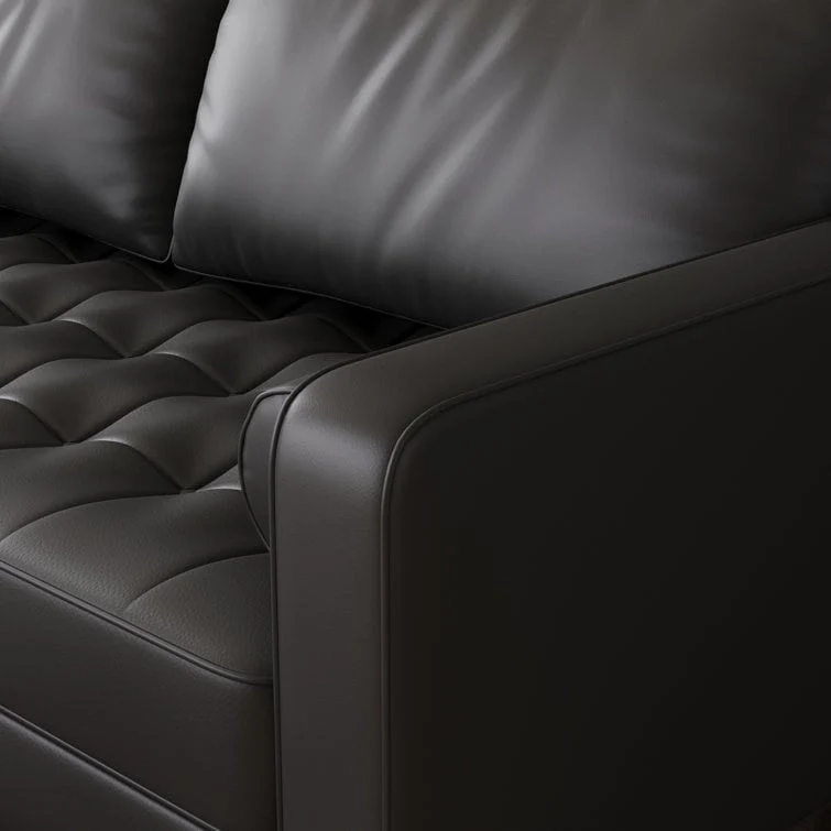 70-Inch Faux Leather Tufted Sofa