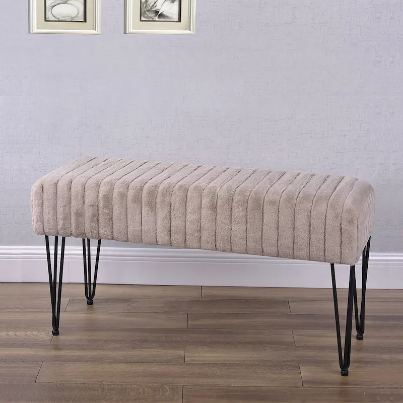 Serenta SuperMink Fauxfur Ottoman Bench