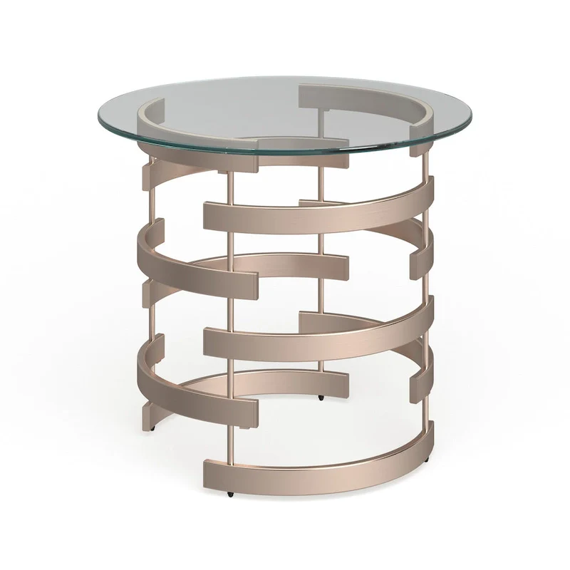 SEI Furniture Grant Champagne Metal Side Table