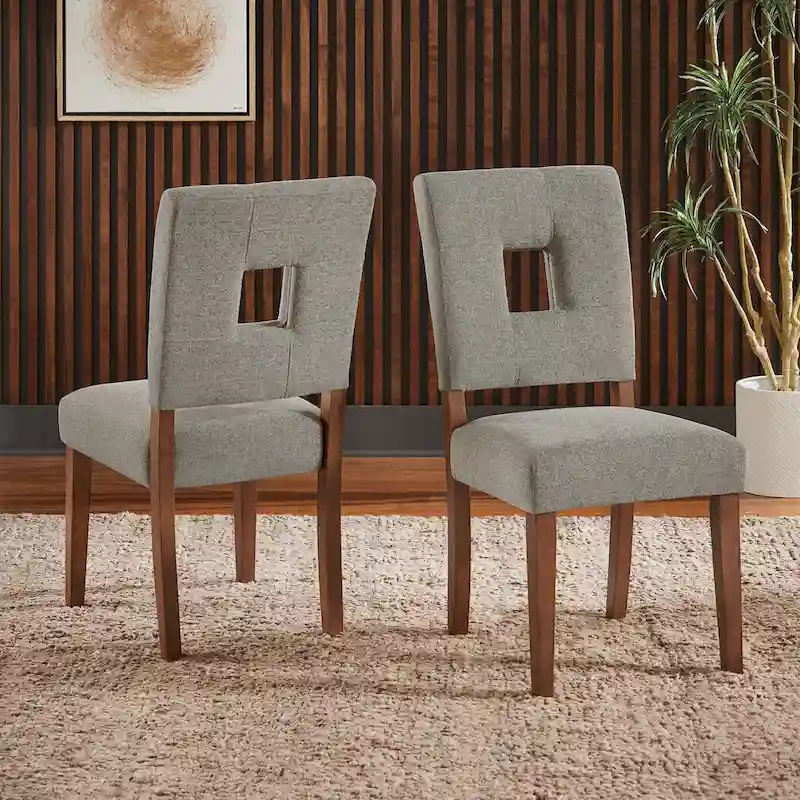 Calvados Upholstered Fabric Keyhole Dining Chairs (Set of 2) by