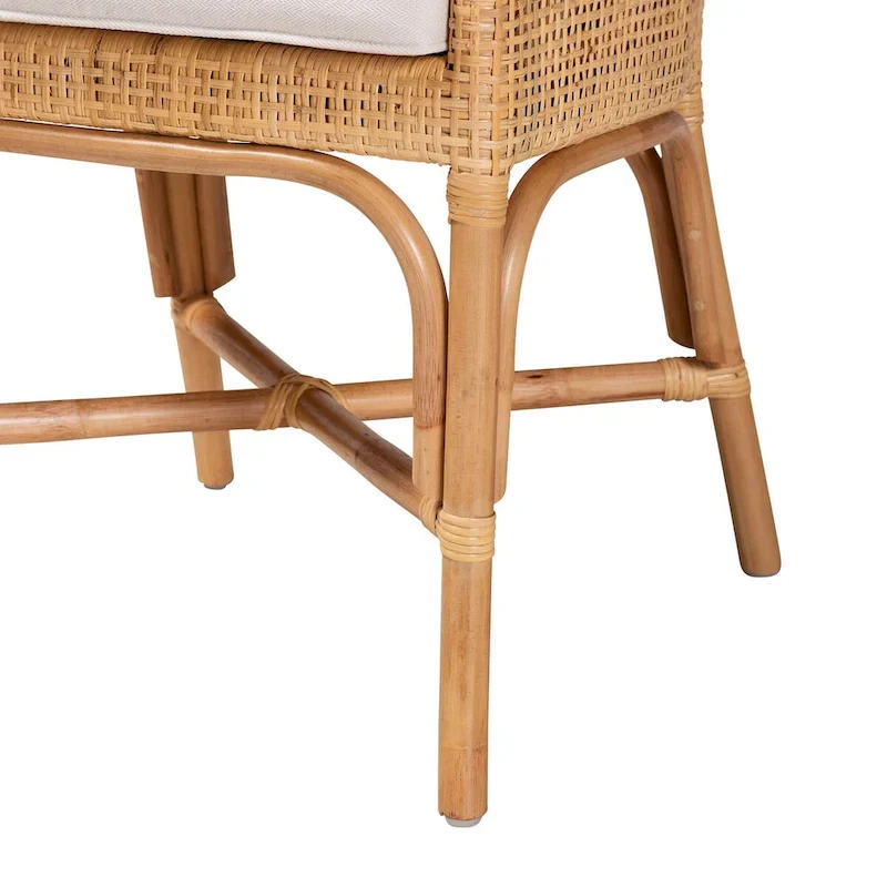 Bella Modern Bohemian Natural Brown Rattan Dining Chair