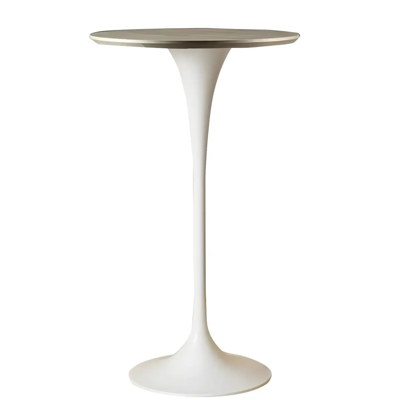 Round Glam Brown Gold Metal Tulip Base Bar Tables