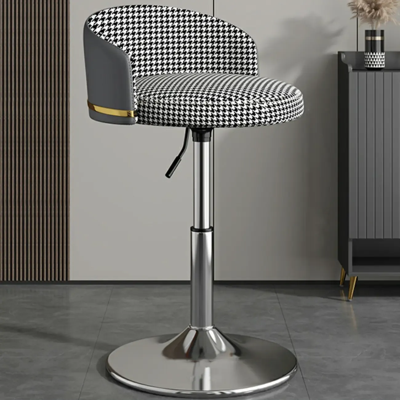 24 Inch Faux Leather Bar Stool Height Adjustable Modern