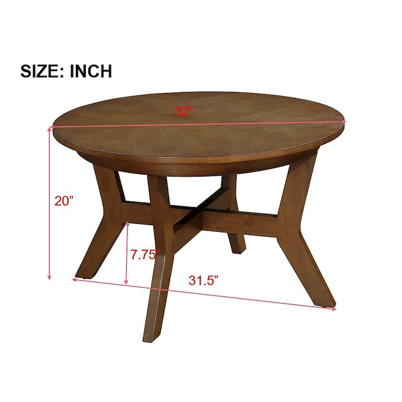 32inch Wood Round Coffee Table