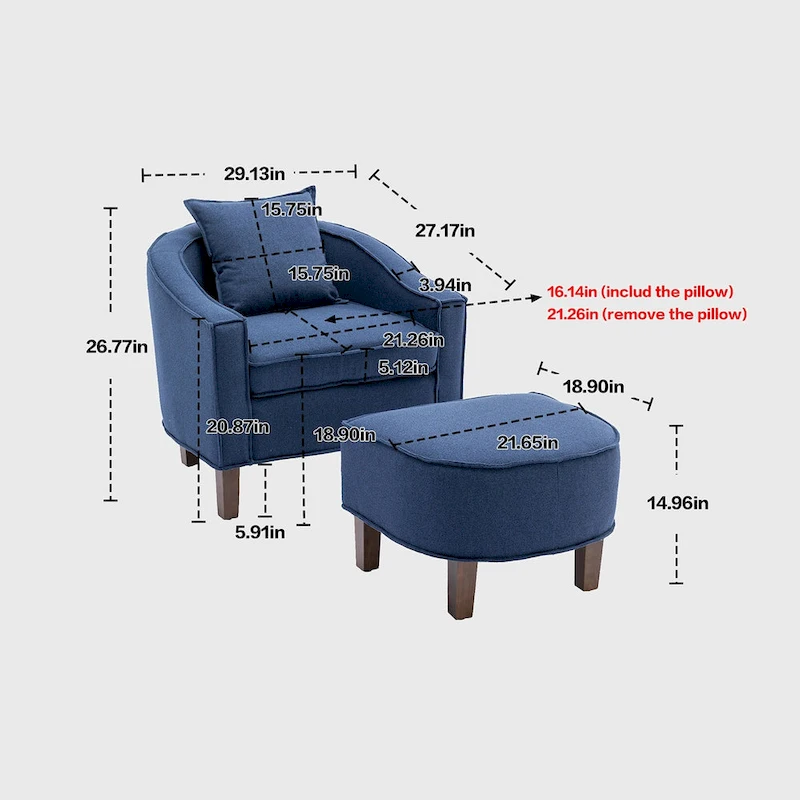 Accent Chair with Ottoman