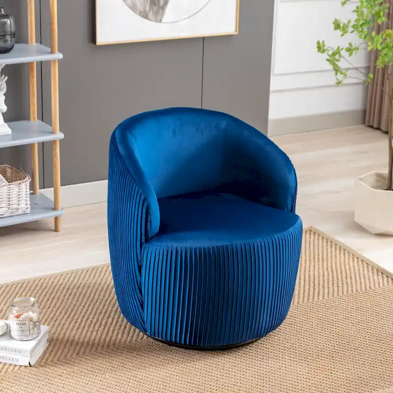 Ouyessir Accent Upholstered Round Velvet 360 Degree Swivel Sofa Chairs