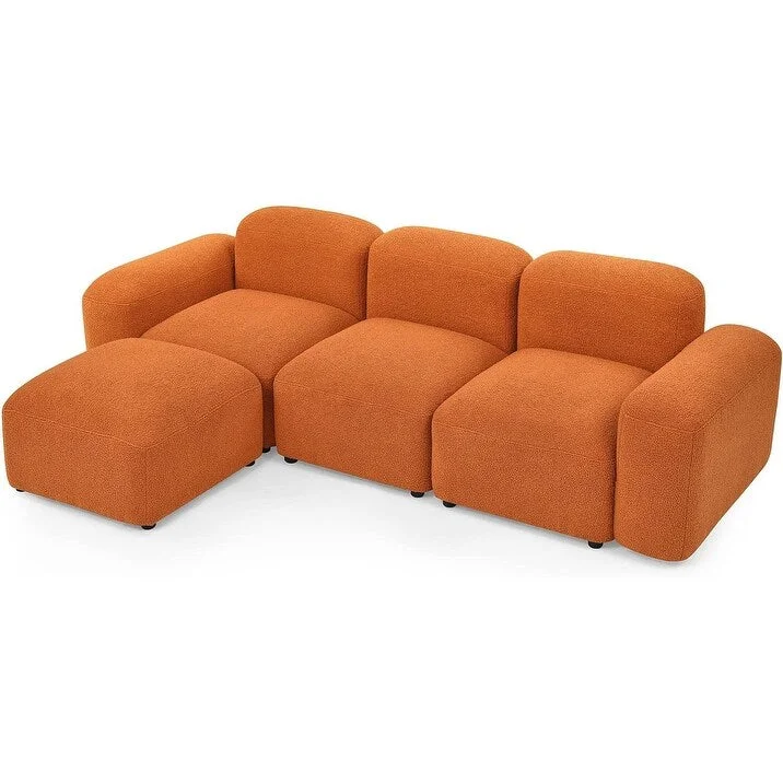 L-Shaped Modular Sectional Sofa with Chaise Lounge, 3-Seat