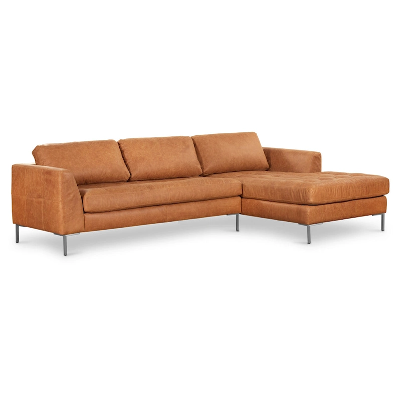 Poly & Bark Calle 114 Right-Facing Sectional - Full Grain Genuine Italian Leather