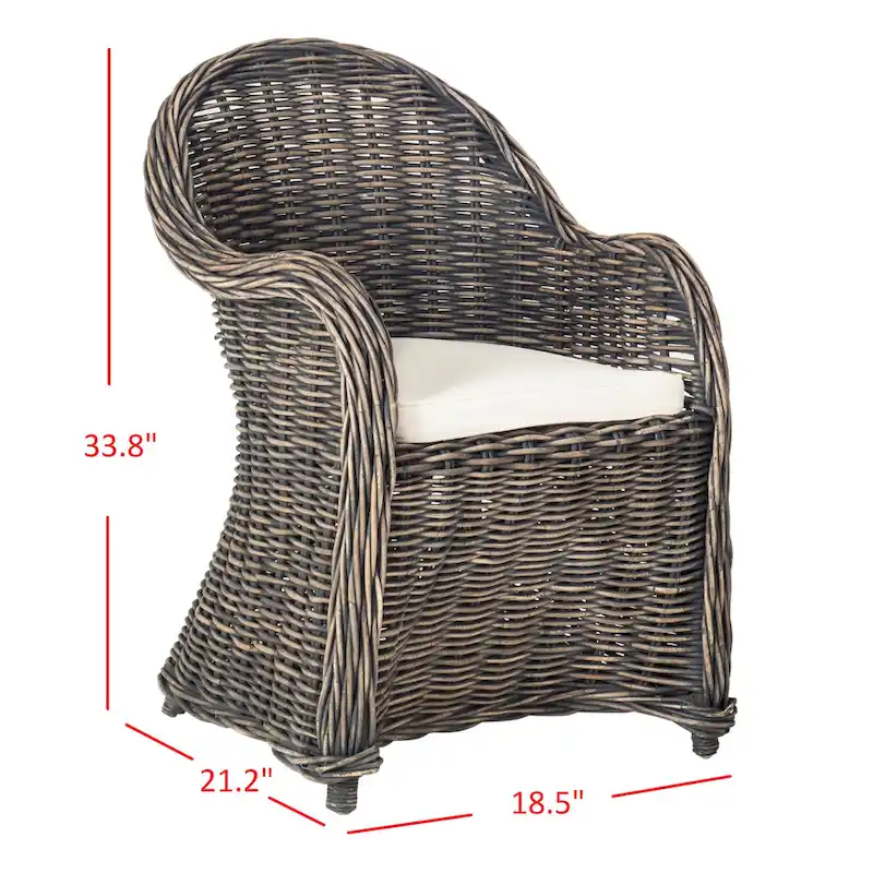SAFAVIEH Sinja Yellow Rattan Club Chair - 24  x 26  x 35  - 24Wx26Dx35H