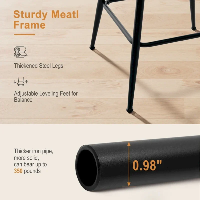 26-Inch Fabric Upholstered Swivel Counter Height Bar Stools - 38.2 H x 21.5 W x 23.2 D