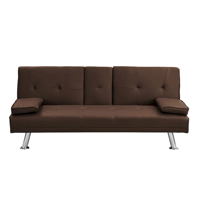66.1 PVC Loveseat Sofa Bed with Wood Frame and Stainless Legs