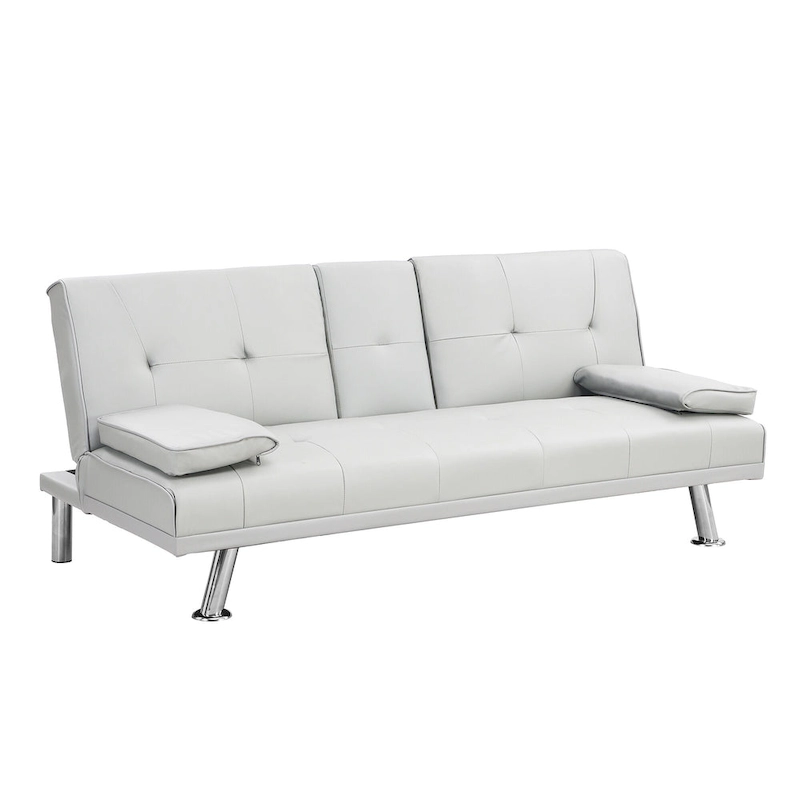 66.1 PVC Loveseat Sofa Bed with Wood Frame and Stainless Legs