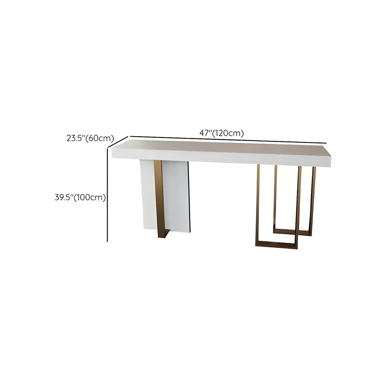 Glam White Faux Marble Gold Legs Bar Tables