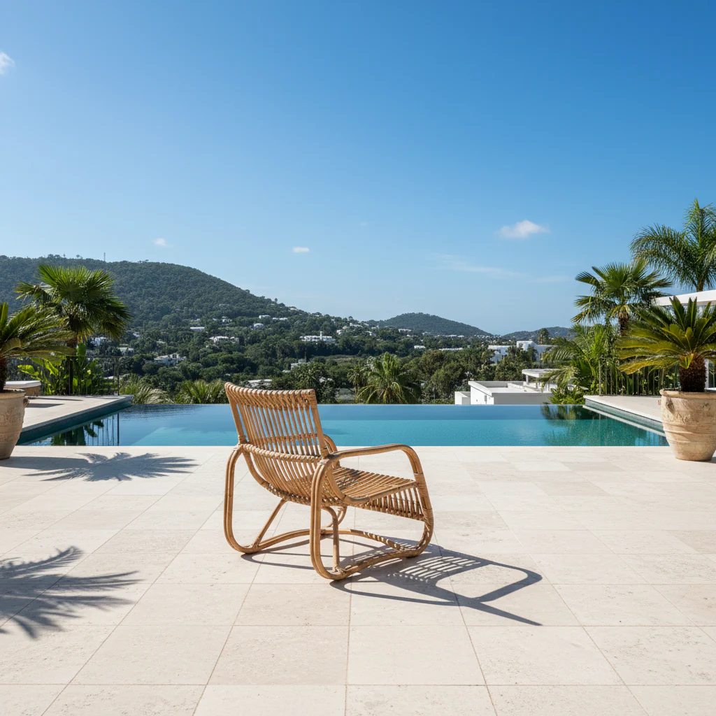 Blanca Modern Bohemian Natural Rattan Accent Chair