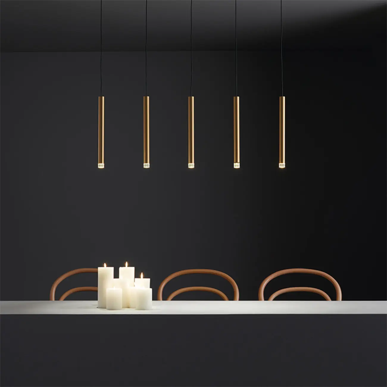 Modern Gold Metal Acrylic Geometry LED Pendant Light