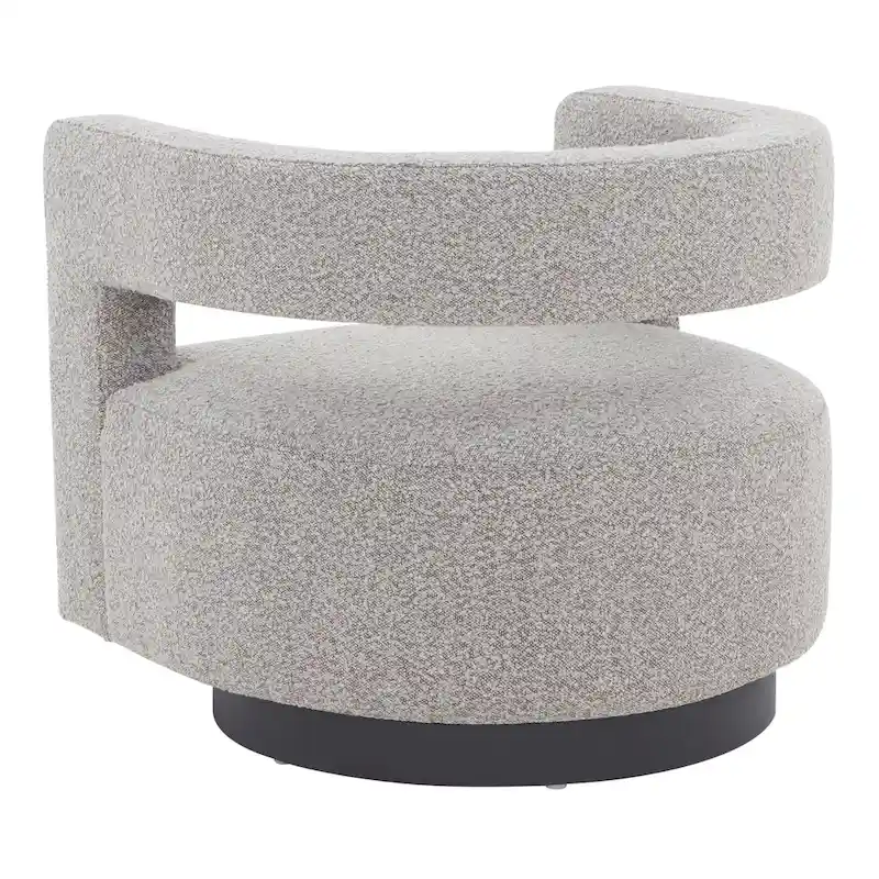 Upholstered Swivel Chair with Cut-Out Back