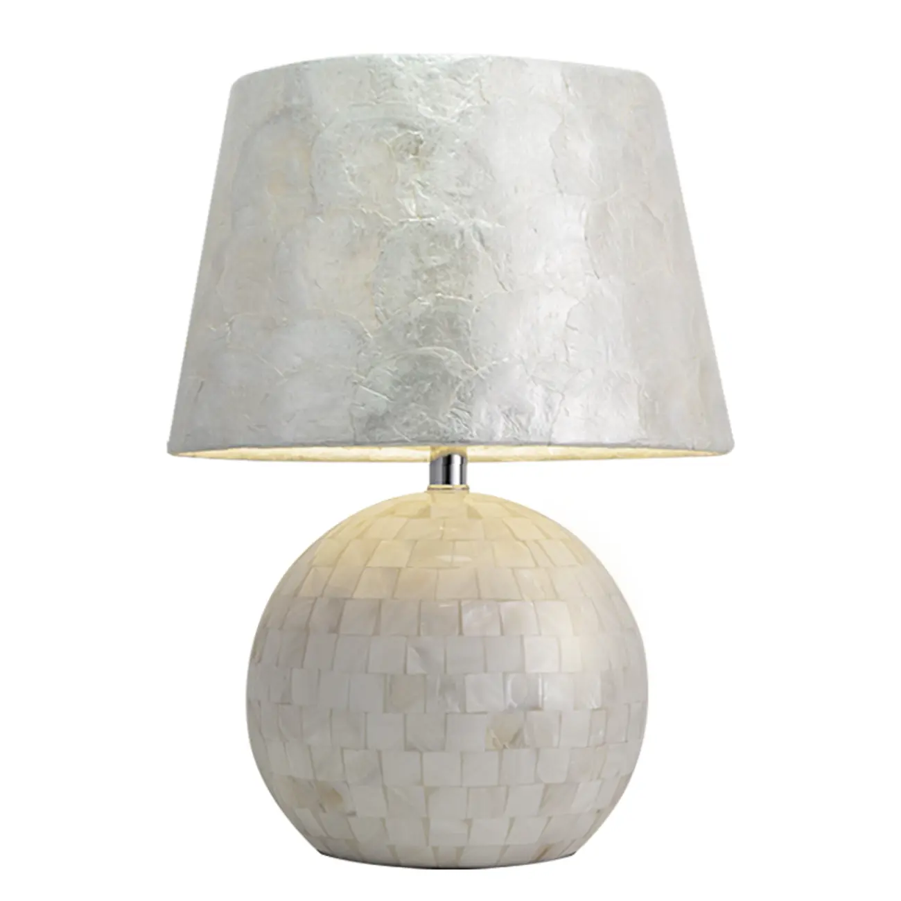 Modern Shell Table Lamp with Geometric Shade