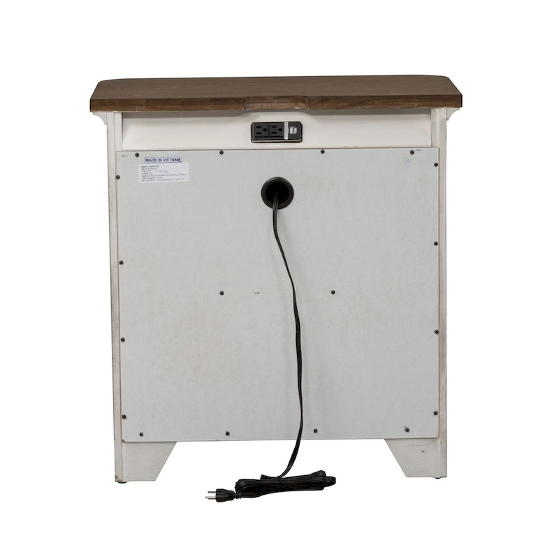 Farmhouse Reimagined 3-Drawer Night Stand with Charging Station