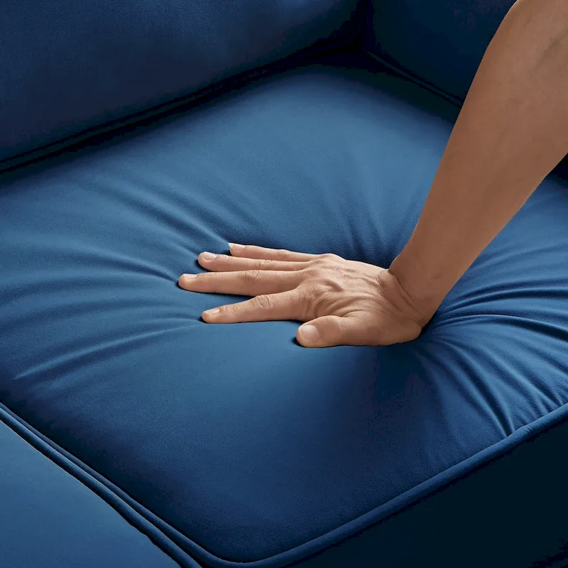 Modern Velvet Upholstered Armchair with Wooden Legs