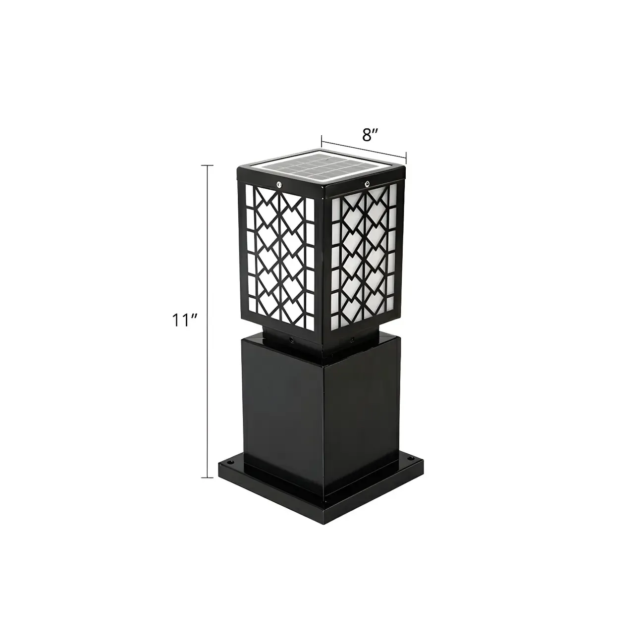 Modern Black Metal Square Solar Landscape Lighting