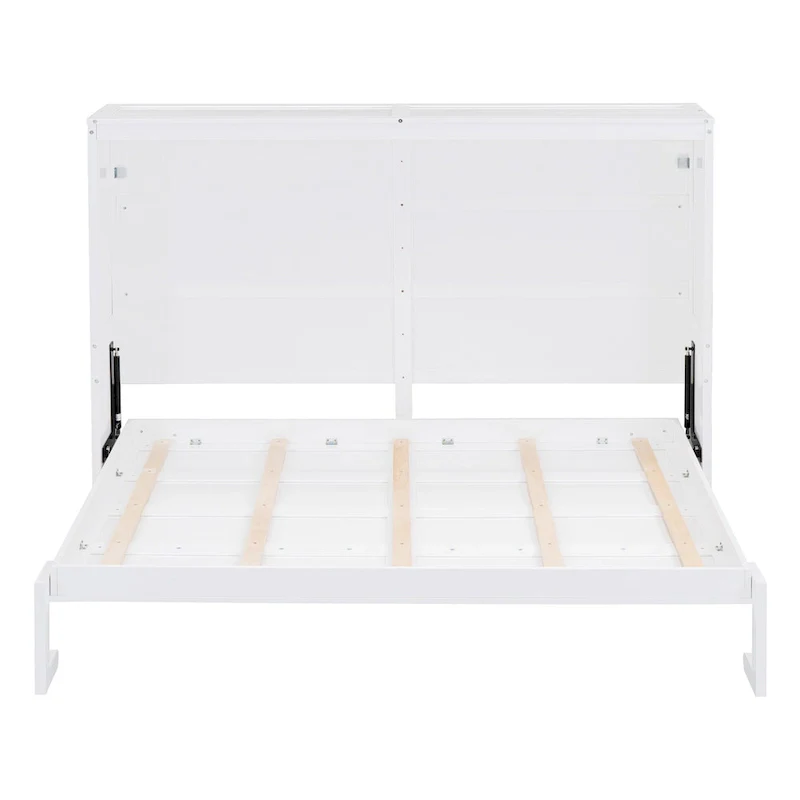 Full Wooden Wall Murphy Bed, Space-Saving