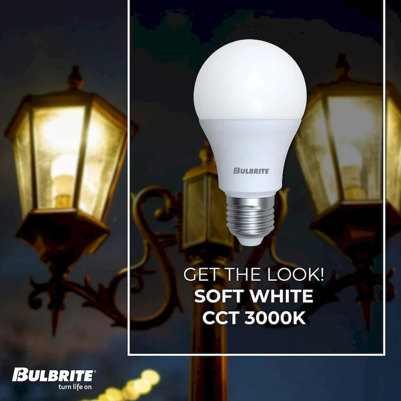 Bulbrite Dusk to Dawn Pack of (4) 9 Watt A19 LED Light Bulb with Frosted Glass Finish and Medium (E26) Base