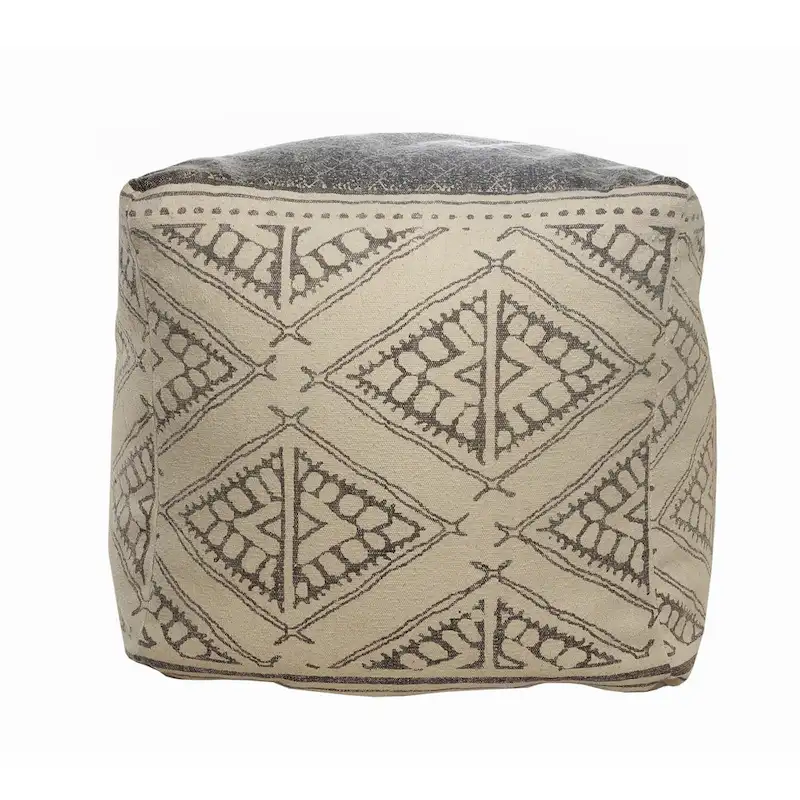 Sevita Handmade Geometric Rustic Farmhouse Pouf
