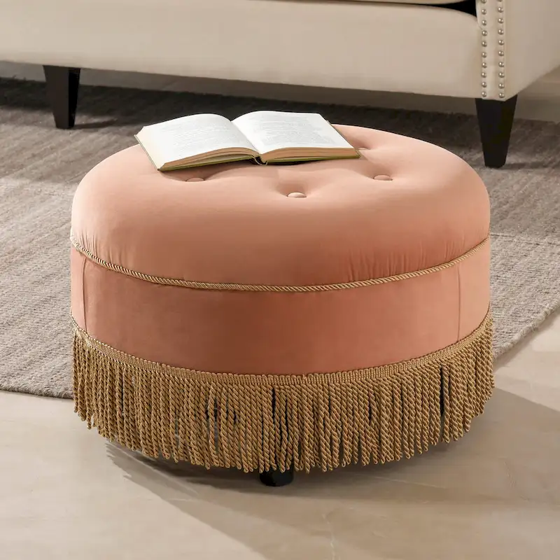Yolanda 24 Upholstered Round Accent Ottoman