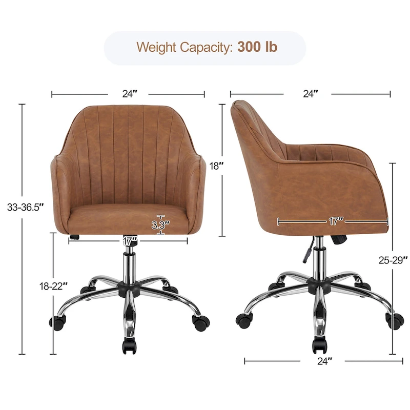 Yaheetech Desk Chair Height-Adjustable Swivel Computer Chair