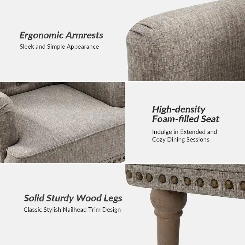 Geltrude Traditional Upholstered Accent Chair with Button Tufted Back Set of 2 by HULALA HOME