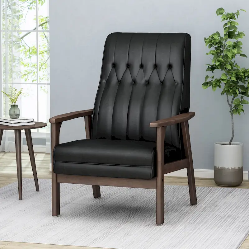 25.75  High Back Faux Leather Accent Chair