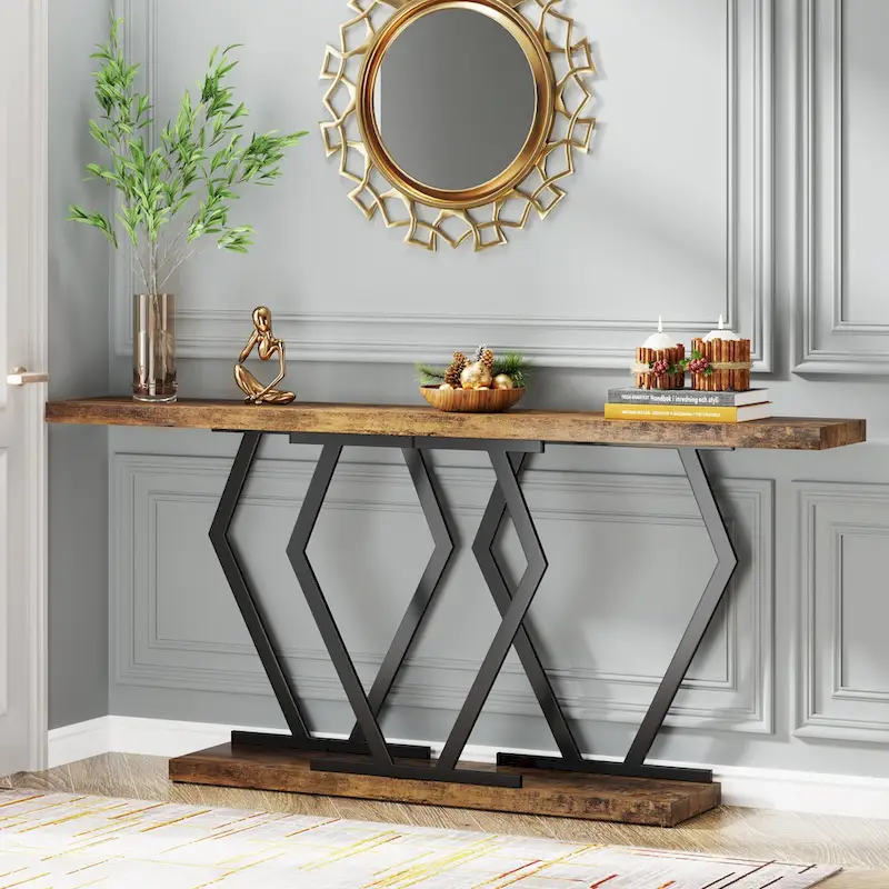 70.9 Inch Long Sofa Console Table for Entryway,Modern Hallway Accent Tables with Stylish Metal Legs