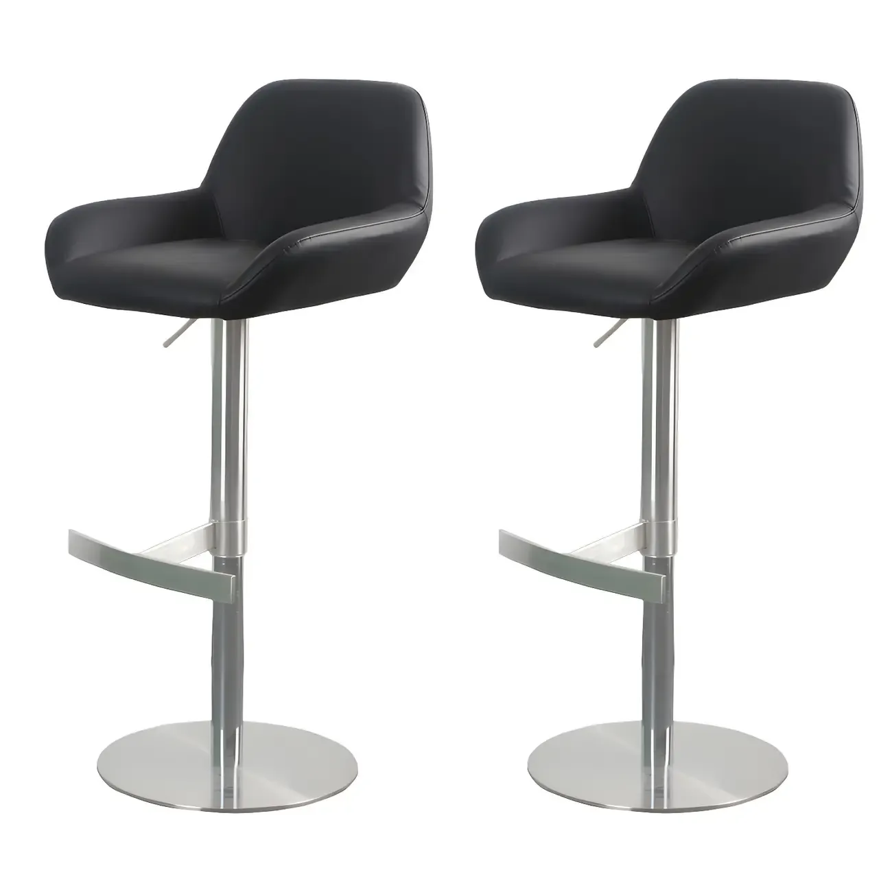 Glossy Metal Bucket Swivel Adjustable Bar Stools