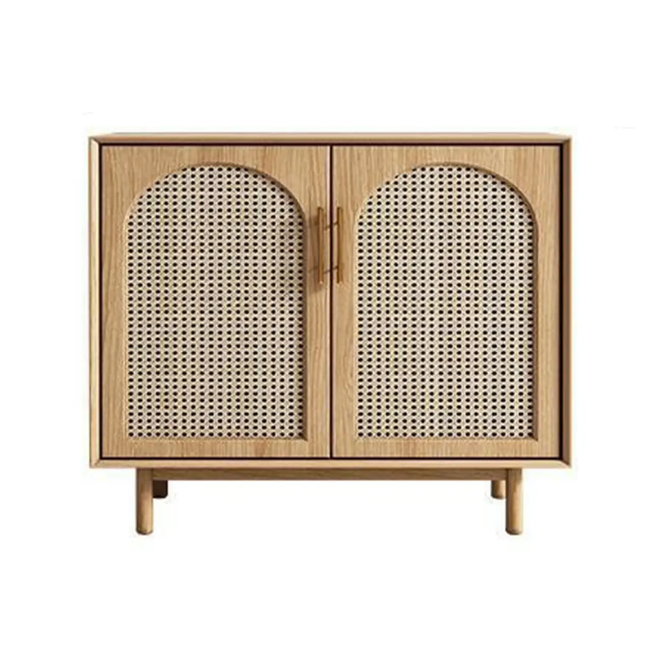 Modern Natural Cherry Decorative Woven Cabinet for Living Room
