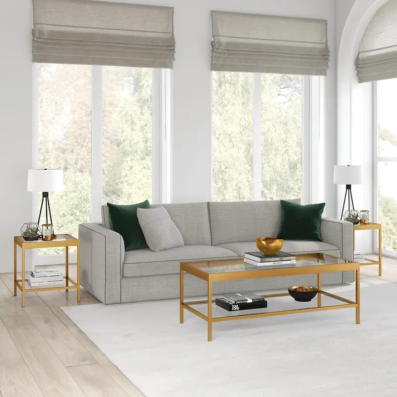 Alexis Modern Metal and Glass Square Side Table