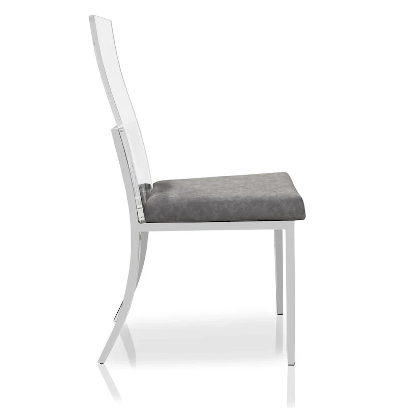 Brusartsi Modern Clear Acrylic Dining Chairs (Set of 2)