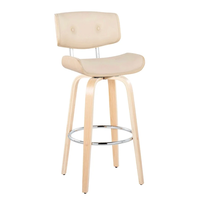 Carson Carrington Leksand 30 Fixed-Height Bar Stool with Bent Wood Legs (Set of 2)