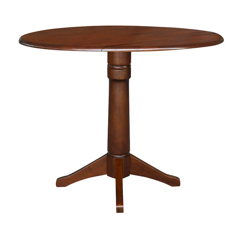 42 Round Dual Drop Leaf Table - Espresso
