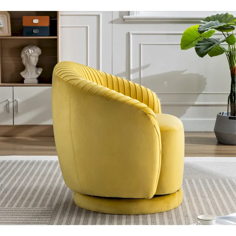 Small Milvo Velvet Swivel Barrel Chair